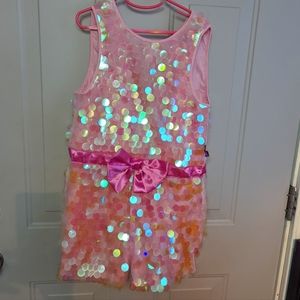 Sequined pink bow girls shorts suit jojo's closet